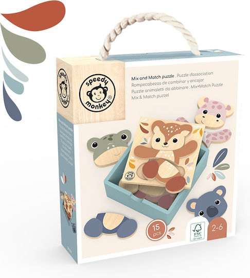 Дървено Детски Пъзел за Над 2 години+ Години Speedy Monkey