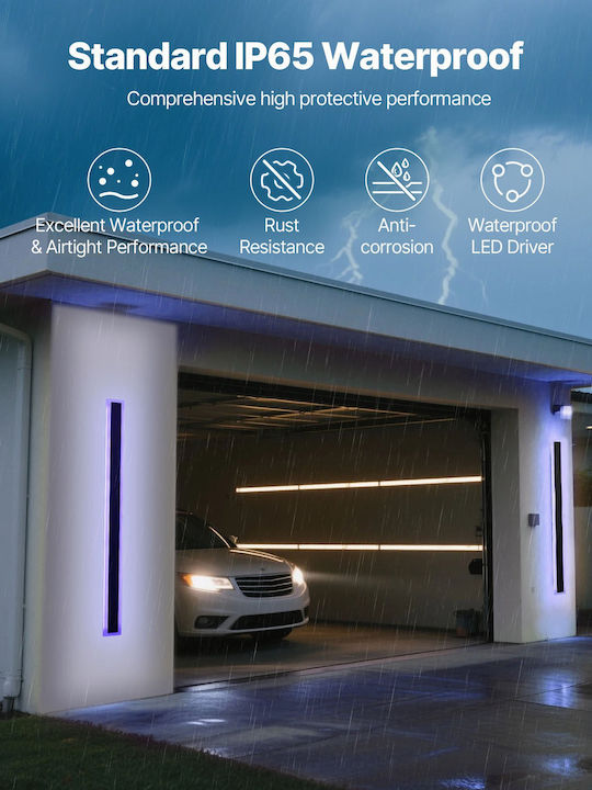 Vevor Wall-Mounted Linear LED Lighting IP65 10W with RGB Light