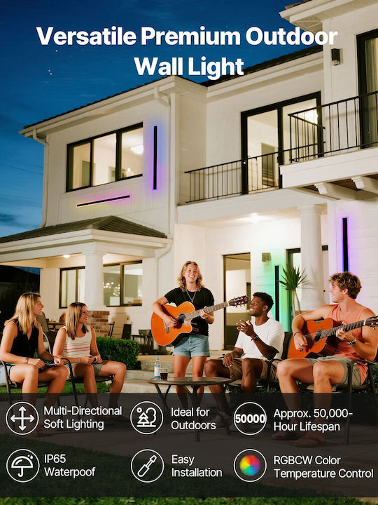 Vevor Wall-Mounted Linear LED Lighting IP65 10W with RGB Light