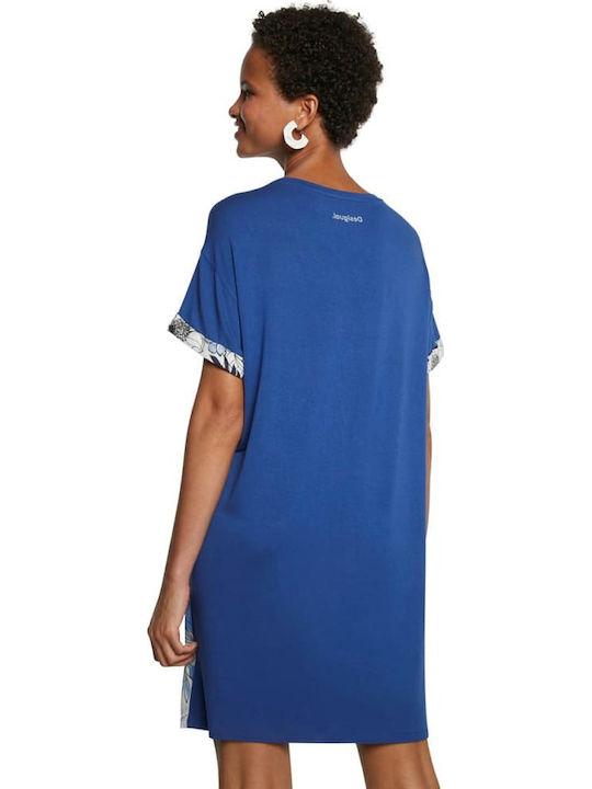 Solimar Καλοκαιρινό Mini T-shirt Φόρεμα Μπλε