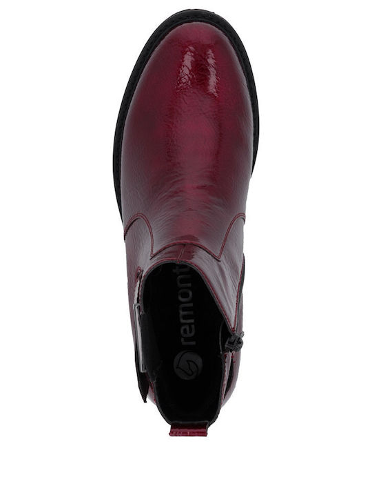 Leder Stiefeletten Damen Rot