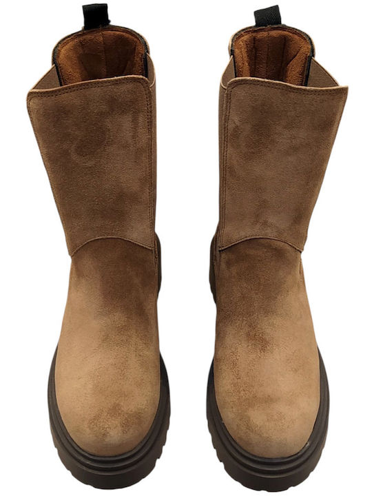 Leather Women's Ankle Boots Brown