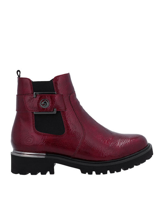 Leder Stiefeletten Damen Rot