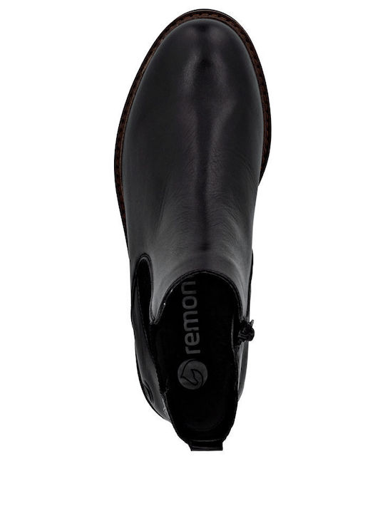 Leder Stiefeletten Damen Schwarz