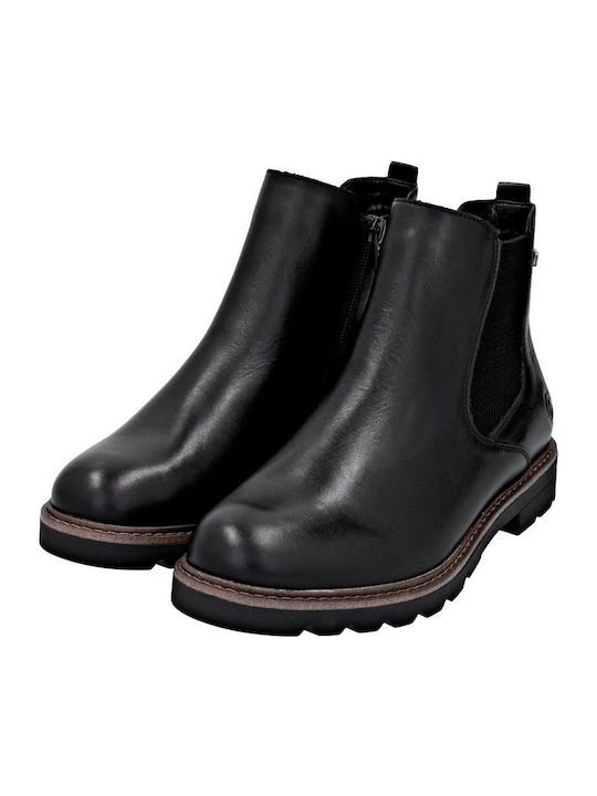 Leder Stiefeletten Damen Schwarz