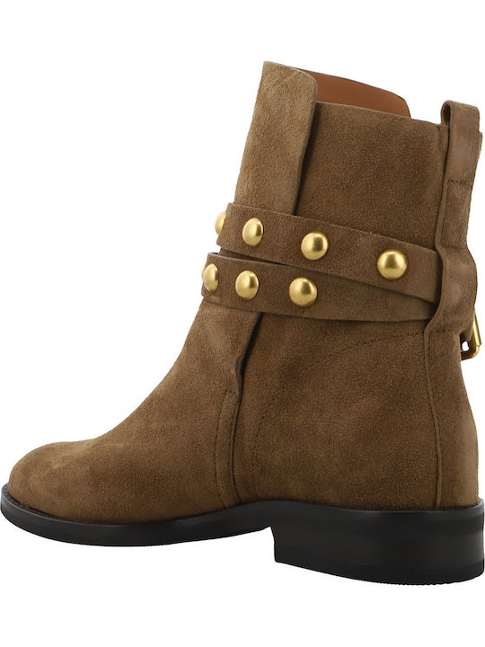 Suede Women's Ankle Boots Brown