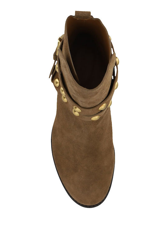 Suede Women's Ankle Boots Brown