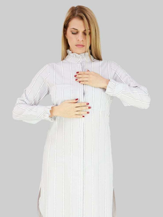 Rochie Cu Volane Gri