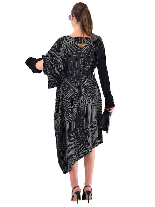 Midi Evening Dress Black Suzán