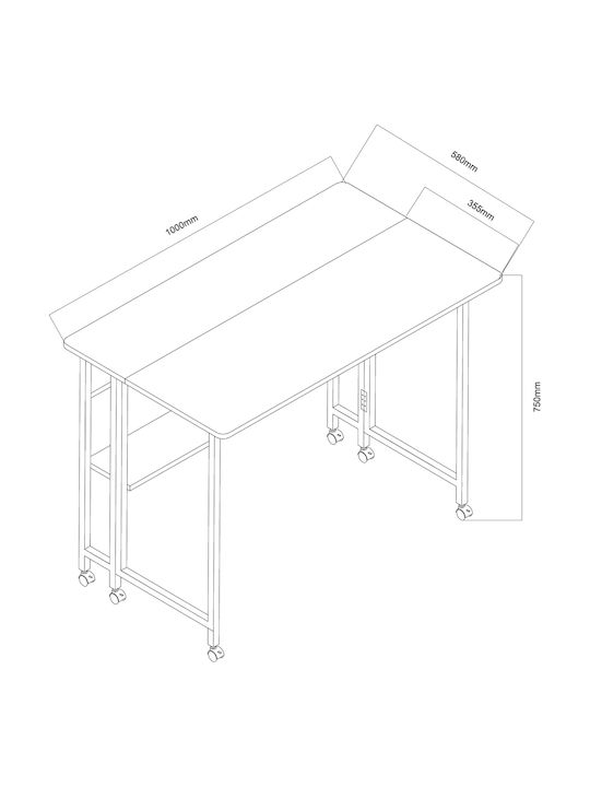 Schreibtisch Holz B 100x58cm