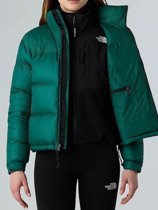 Women's for Hiking Sports Jacket for Winter with Hood Hunter Green