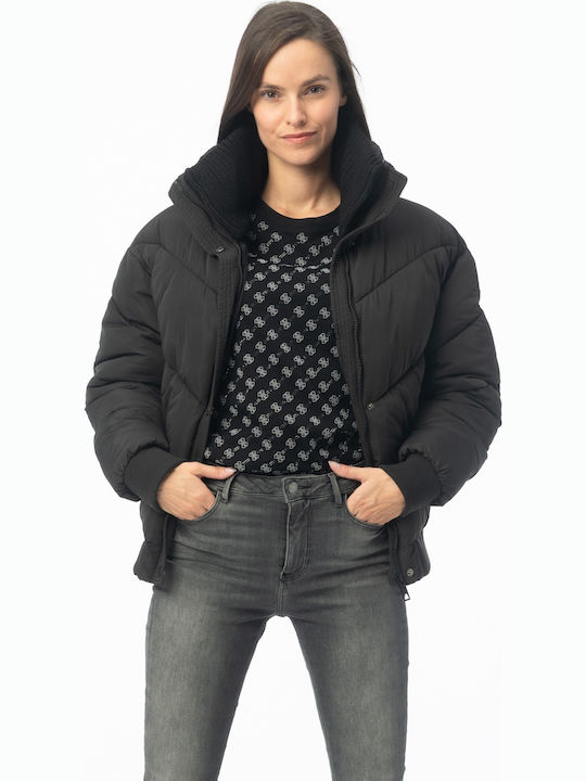 Women's Puffer Jacket for Winter Black