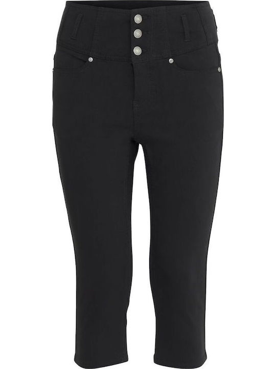 Hoch tailliert Damenjeans in Schlanker Passform Black