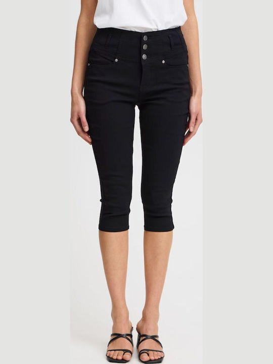 Hoch tailliert Damenjeans in Schlanker Passform Black