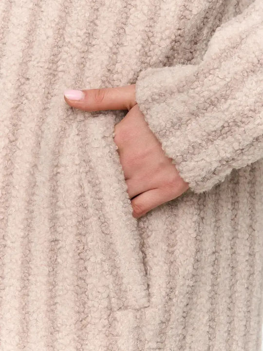 Γυναικείο Beige Παλτό Teddy