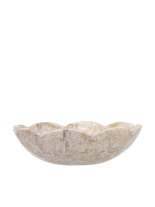 Artekko Διακοσμητικό Μπωλ Μαρμάρινο Μπεζ 25x25x7.5cm