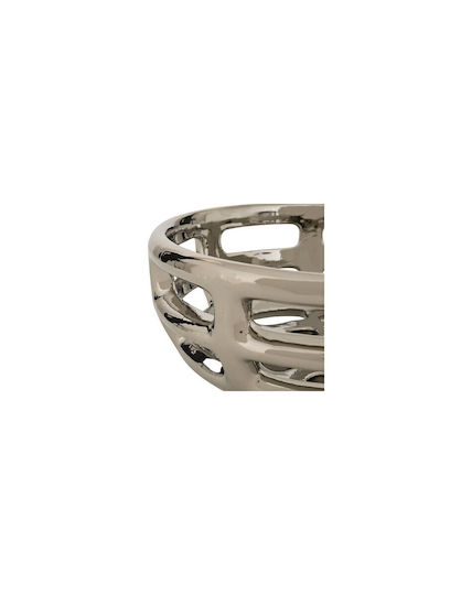Atmosphera Bol Decorativ Ceramică Argintiu 39.6x11.8cm 1buc