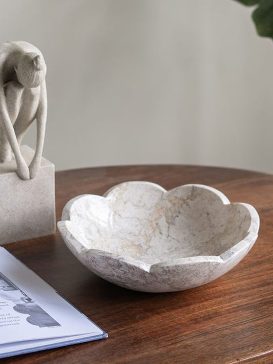 Artekko Διακοσμητικό Μπωλ Μαρμάρινο Μπεζ 25x25x7.5cm