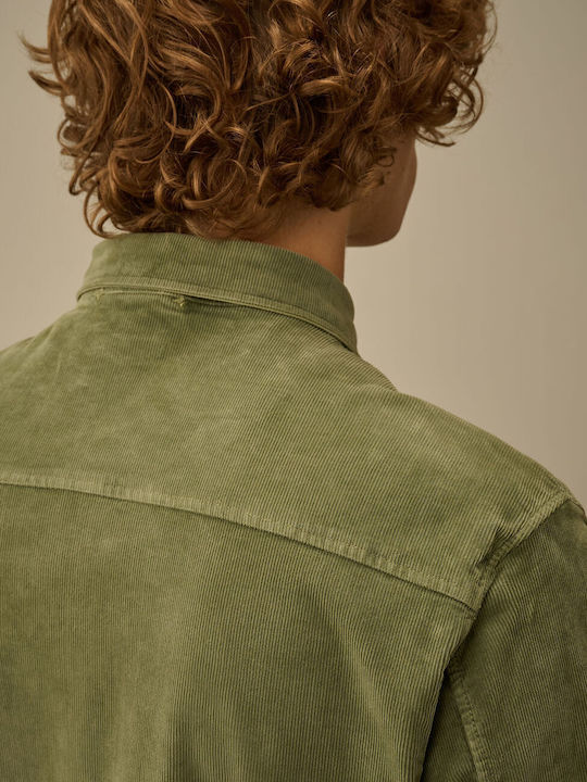 Long-sleeved Corduroy Shirt Seagrass Green