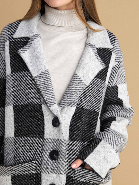 Jachetă de damă tricotată Grey