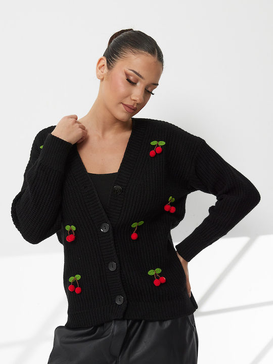 Cardigan Pentru Femei Tricotat Cu Nasturi Alb