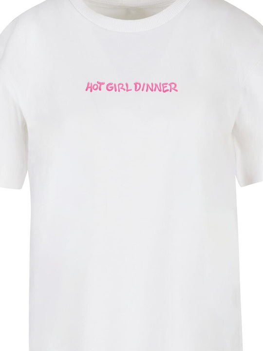 Hot Girl Dinner T-Shirt Weiß