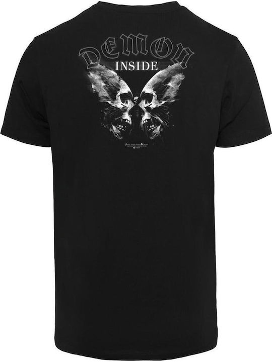 Skull Butterfly Printed T-shirt Black