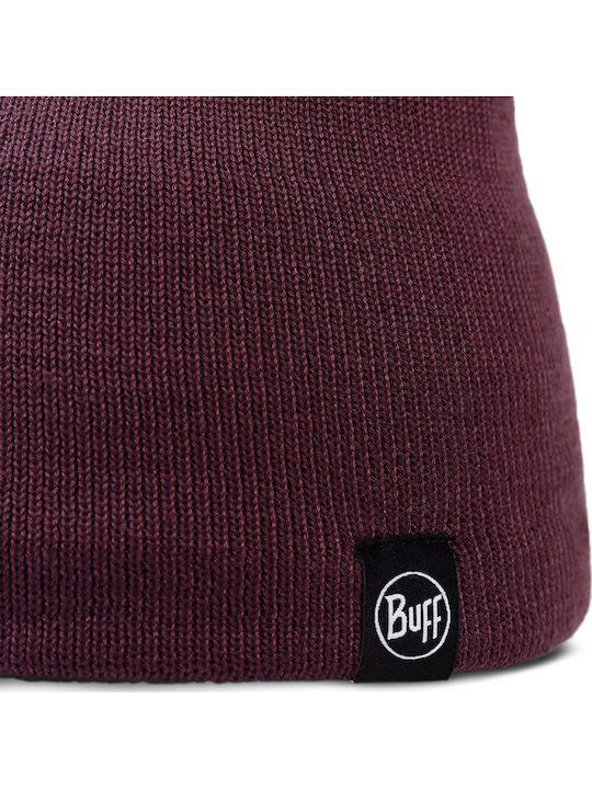 Beanie Unisex Fleece Σκούφος Πλεκτός σε Μπορντό χρώμα