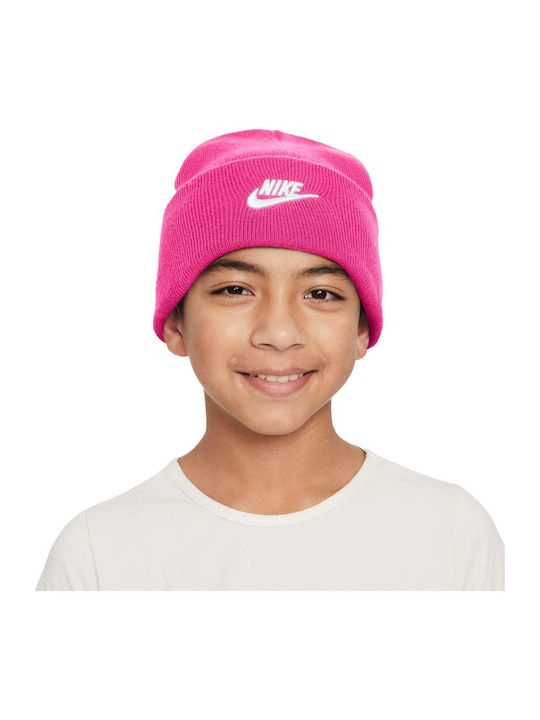 Peak Beanie Unisex Σκούφος Πλεκτός σε Ροζ χρώμα