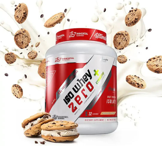 Immortal Nutrition Iso Whey Zero + Creatine Protein Whey with Creatine Gluten & Lactose Free with Flavor Cookies & Cream 1kg