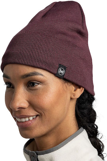 Beanie Unisex Fleece Beanie Gestrickt in Burgundisch Farbe