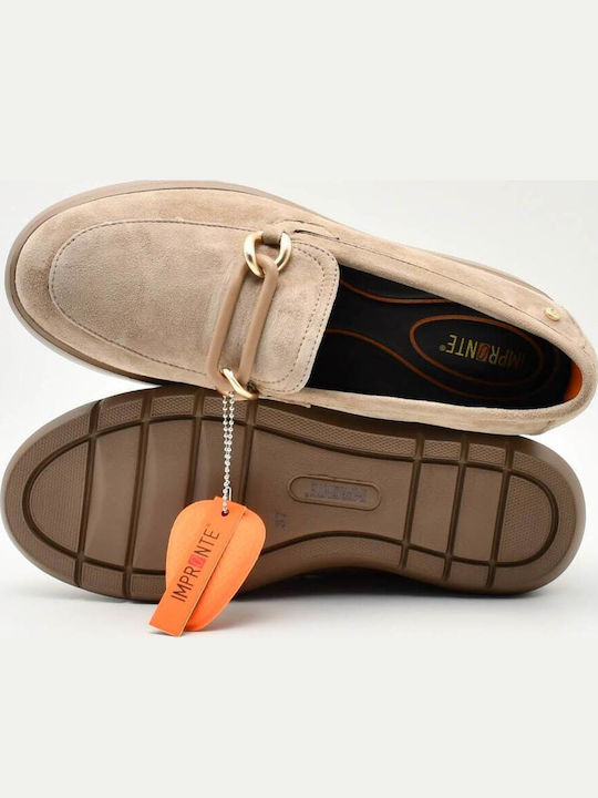 Δερμάτινα Γυναικεία Loafers σε Καφέ Χρώμα
