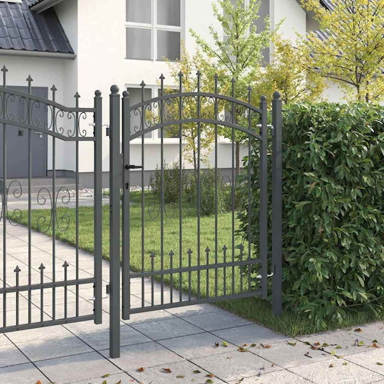 vidaXL Metallisches Gartentor in Grau Farbe 1.25x1.03m