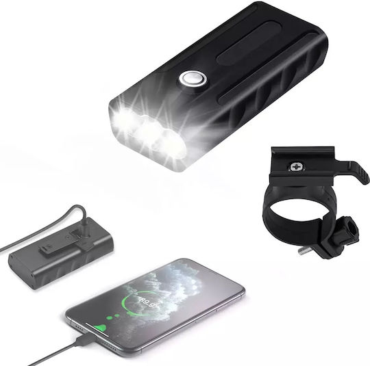 3In1450LumensUSBRechargeableBikeLight-Blac(BX3-T6) Rechargeable Front Bicycle Light