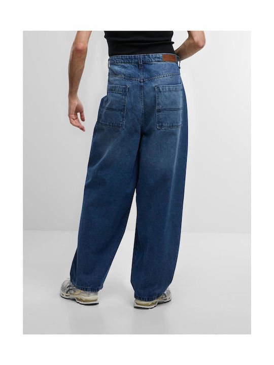 Heavy Ounce Men's Tapered Jeans Pants Middeep Blue