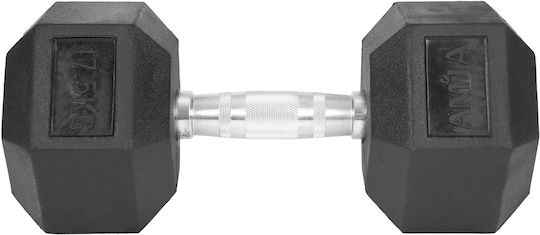 AMILA Hexagon Rubber Dumbbell 1 x 17.5kg