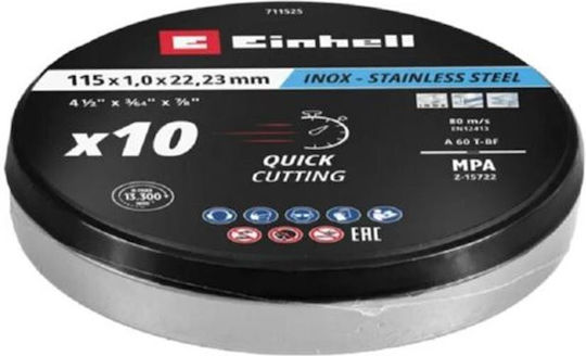 Set Metal Cutting Discs 115x1.0 Mm 10 Pieces