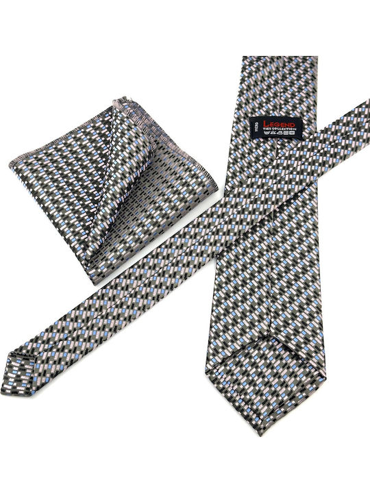 Legend Accessories Σετ Ανδρικής Γραβάτας με Σχέδια σε Γαλάζιο Χρώμα