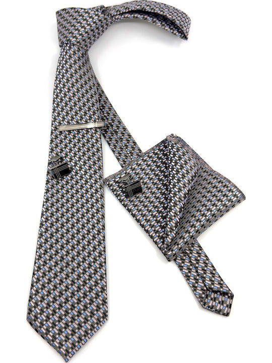 Legend Accessories Σετ Ανδρικής Γραβάτας με Σχέδια σε Γαλάζιο Χρώμα