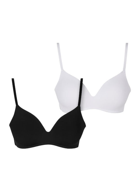 Ladies Basic Padded Bra 2-pack Black+white Ladies Basic Padded Bra 2-pack Black+white