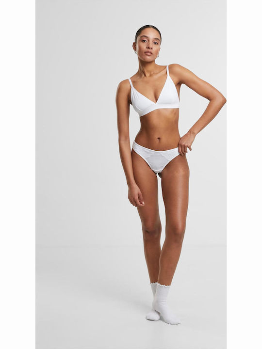 Ladies Basic Unpadded Bralette 2-Pack White+White
