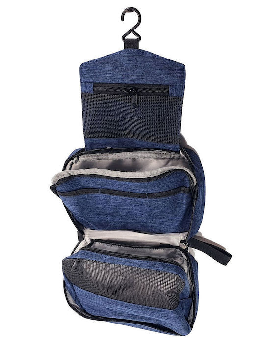 Double Travel Toiletry Bag Across M35 Blue Hanger – Organizer Cosmetics & Accessories Blue