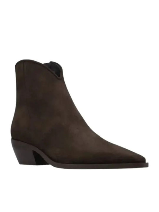 Suede Women's Ankle Boots Brown