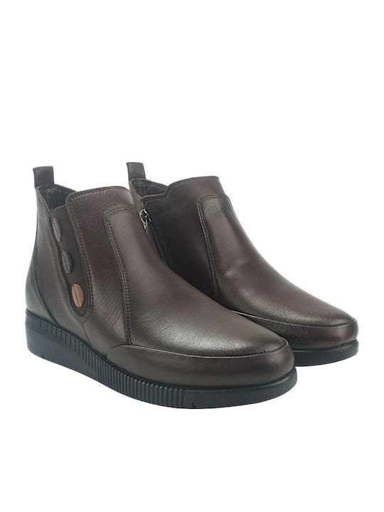 Leder Stiefeletten Damen Braun