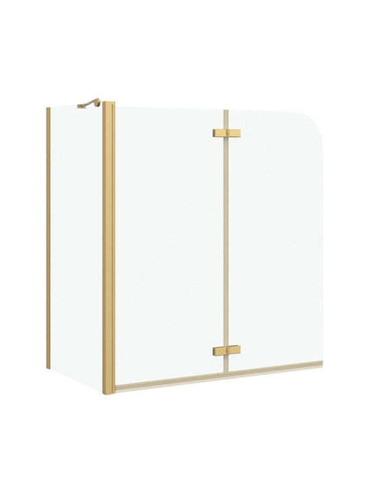 vidaXL Cabinet Cada De Baie Cu Ușă Pliabilă 120x68x130cm Dungi Oro