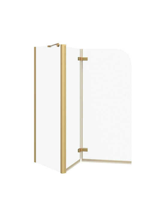 vidaXL Cabinet Cada De Baie Cu Ușă Pliabilă 120x68x130cm Dungi Oro