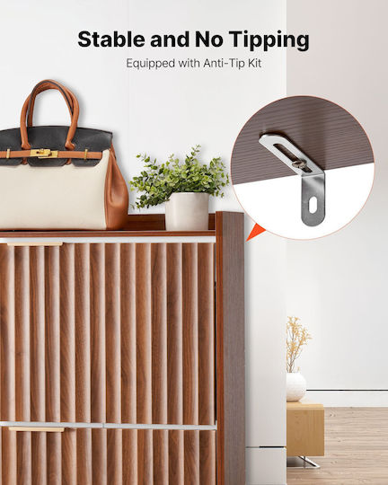 Wooden Shoe Organizer Brown 31.5x9.45x39.37cm