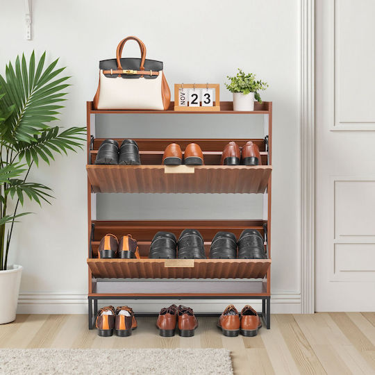 Wooden Shoe Organizer Brown 31.5x9.45x39.37cm