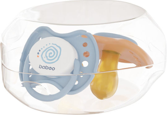 Baboo Schnuller Gummi mit Etui Blau für 6+ Monate 2Stück