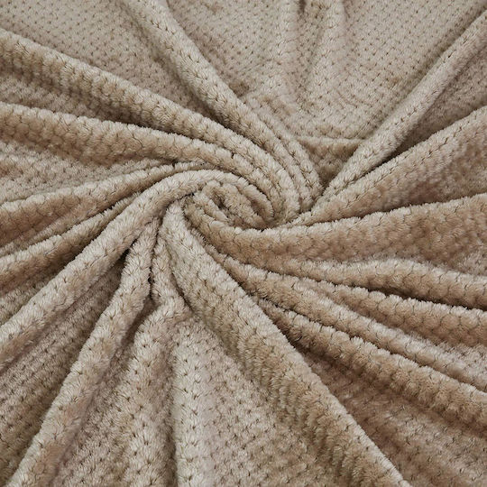 Ehome Fleece Blanket Double 220x240cm Beige Double Fleece Blanket PopCorn 220x240 Beige FL502